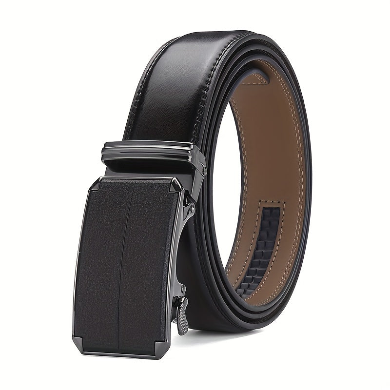 Men's Leather Belt Automatic Buckle Two-layer Cowhide Suit Jeans All Match