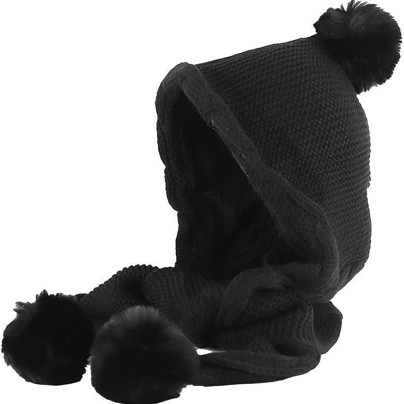 Women's Winter Earmuffs with Ball and Fleece Lining