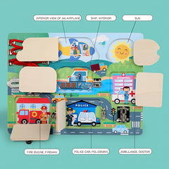 Wooden Busy Lock Board Puzzle Cognitive Development Toy