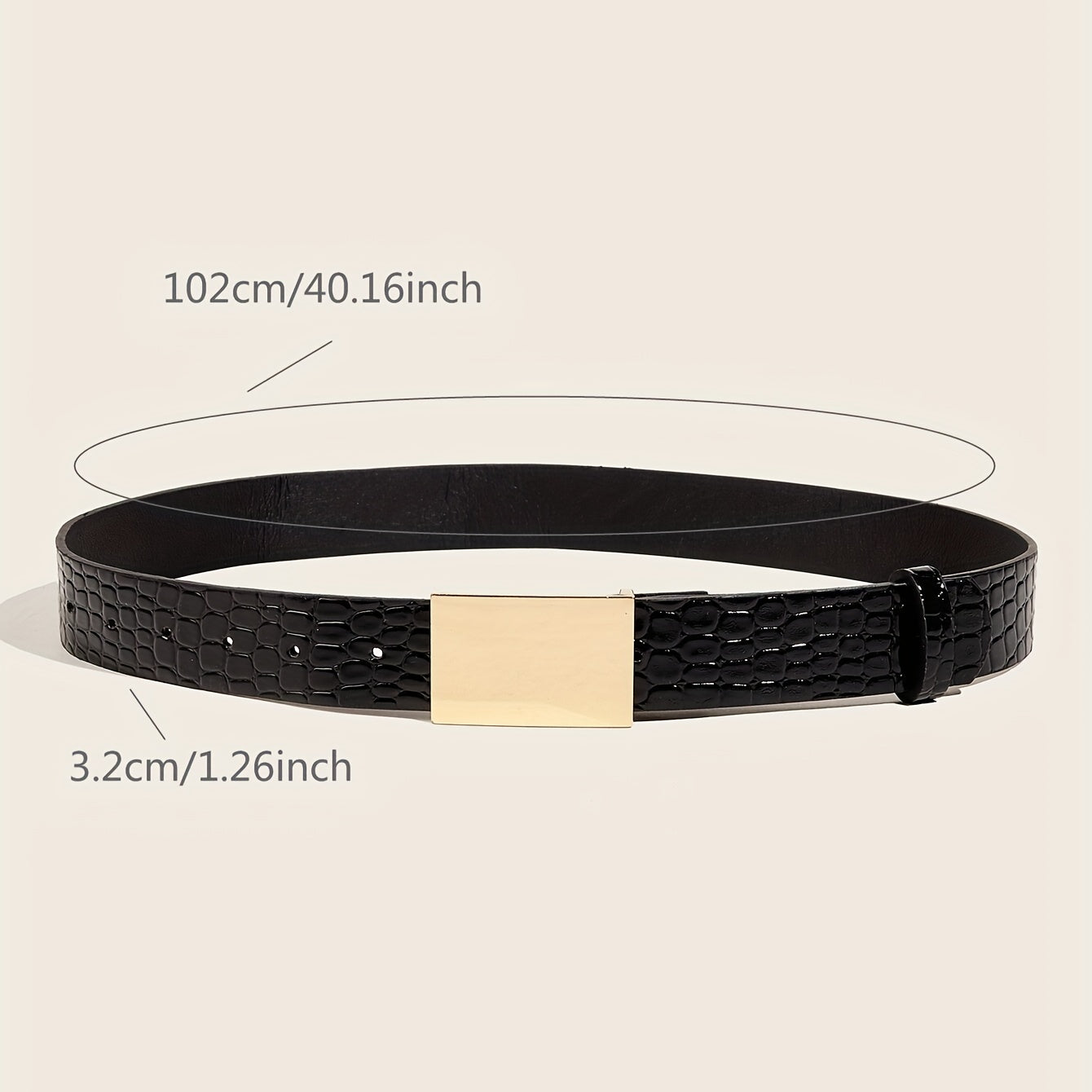 Women's Embossed Buckle Belt PU Leather Casual Jeans Pants Belt