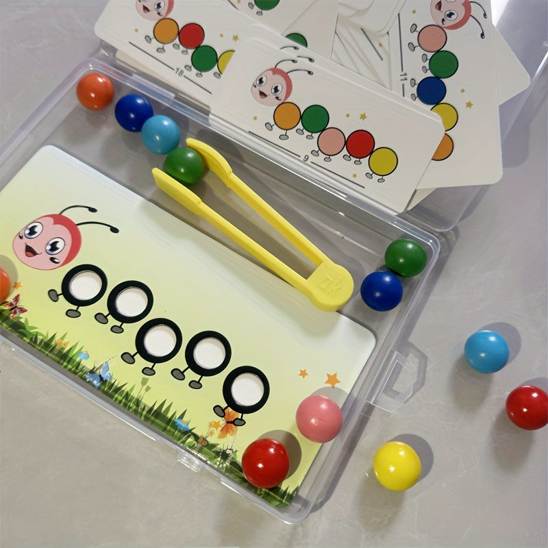 Wooden Worm Clip Bead Toy Hand Dexterity Training