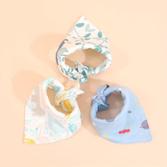 3pcs Baby Bibs Cotton Drooling Scarf Burp Cloths Bandana Bibs