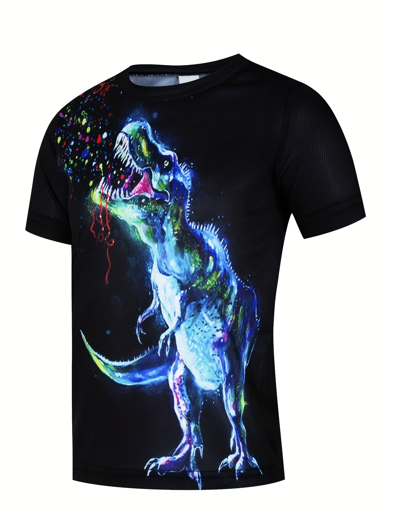 Kids Polka Dot Dinosaur 3D Print T-shirt Short Sleeve Tee
