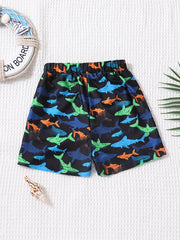 Boys Cartoon Shark Trunks for Beach Vacation