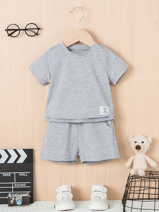 Baby Boy Set Short Sleeve T shirt & Shorts Casual Solid Set