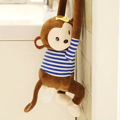 Monkey Plush Tissue Holder Hanging Pouch Cartoon Animals Paper Storage
