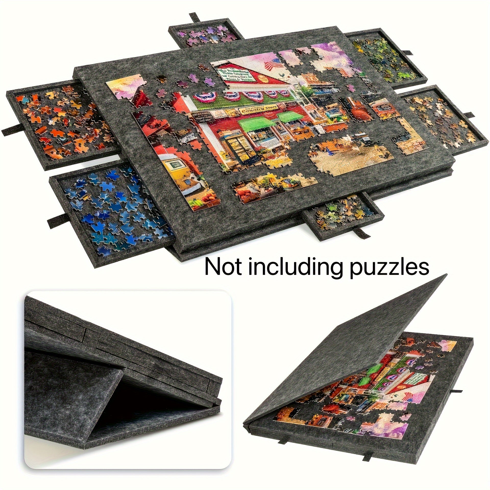 Portable Puzzle Board Set with 6 Drawers and Lid - Holds Up to 1000pcs