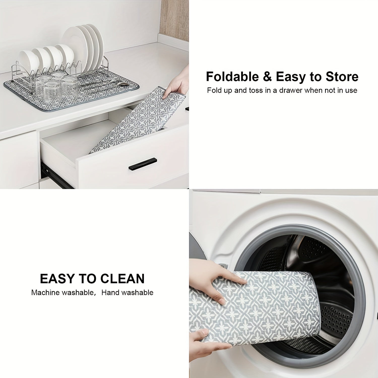 Stylish Microfiber Dish Drying Mat