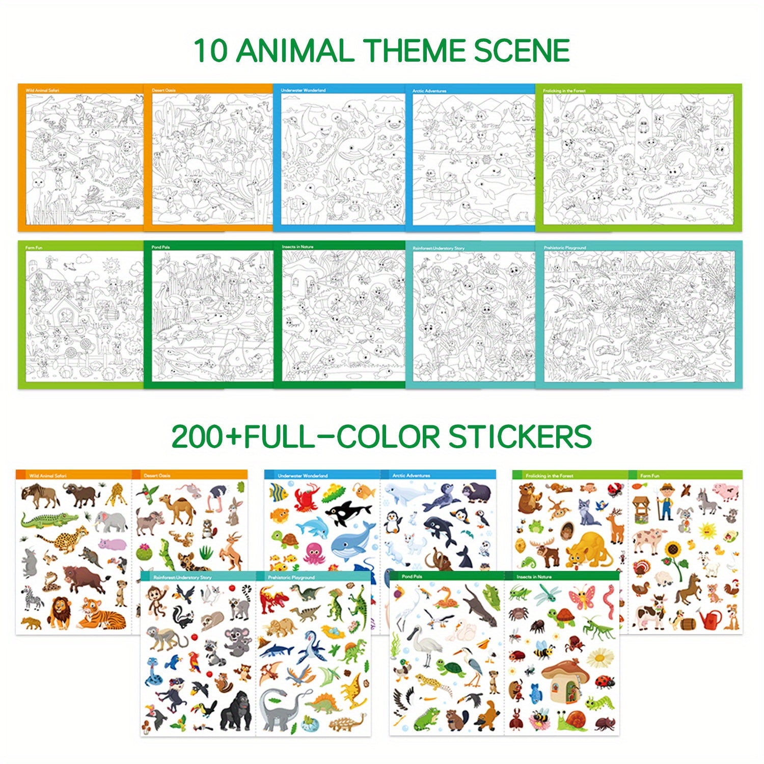 Animal Sticker Adventure Book - 10 Mysterious Scenes