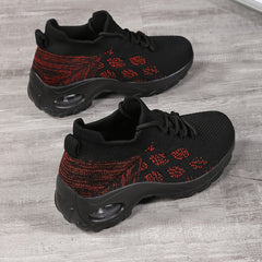 Argyle Pattern Sneakers With Air Cushion Height Increased Running Shoes