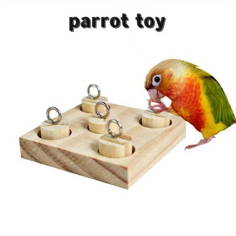 Wooden Block Puzzle Toys for Parrot Training and Biting