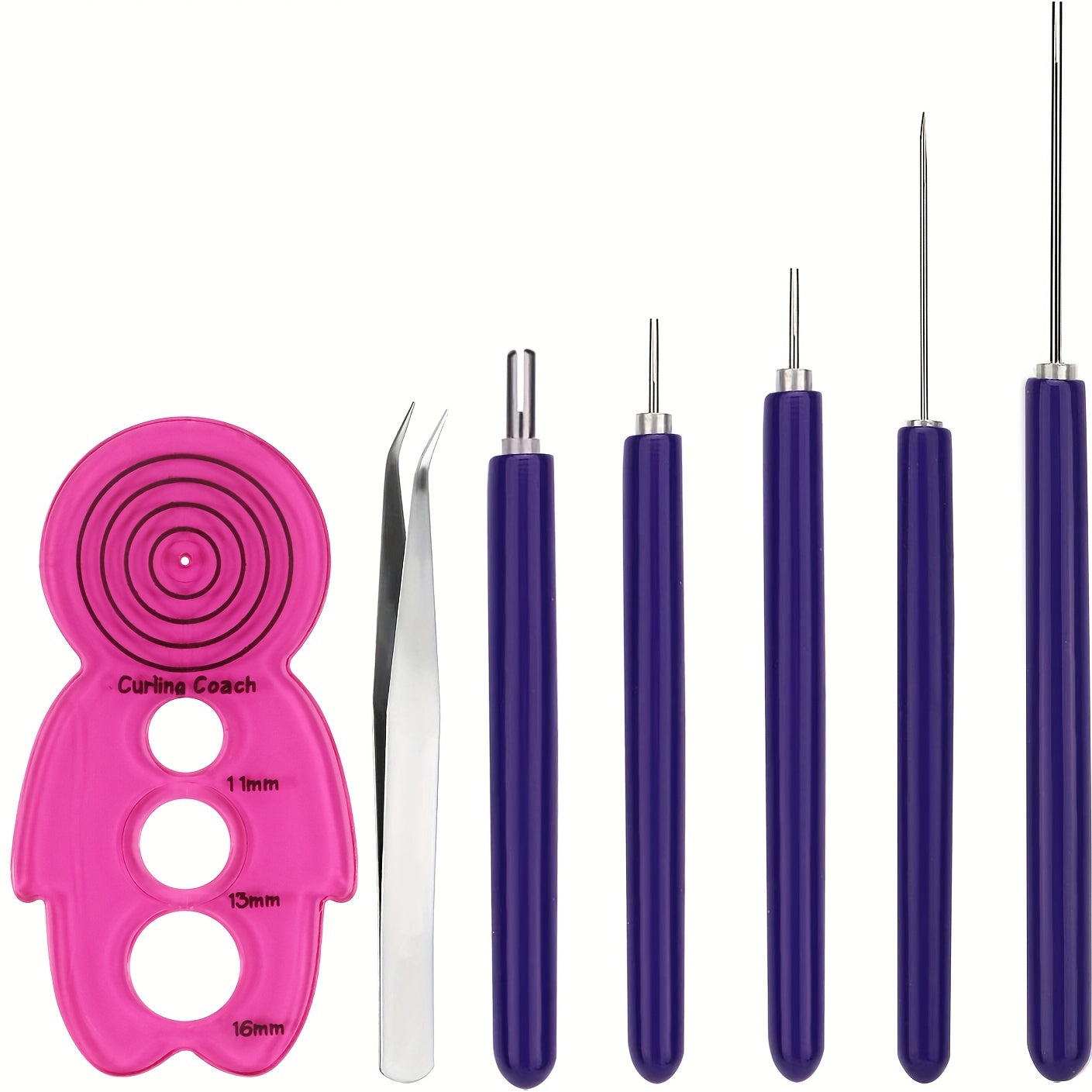 7pcs Quilling Slotted Tools, Curling Coach, Tweezers for Paper Flowers Crafts