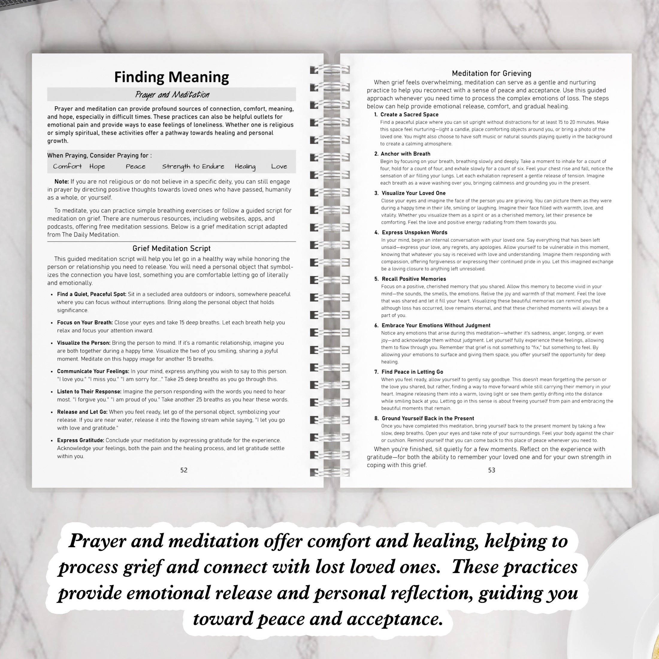 Grief Healing Workbook for Adults Coping with Loss - Guided Journaling