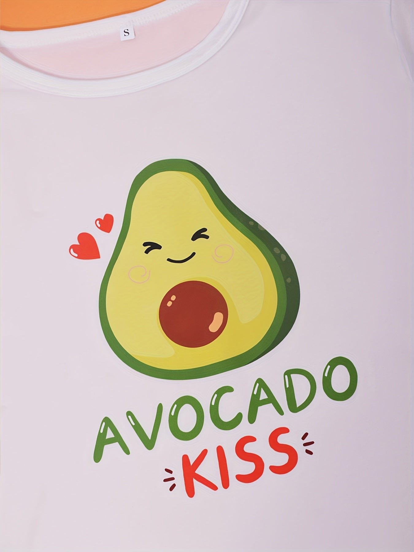 Avocado Print Pajama Set Short Sleeve Crew Neck Top & Elastic Waistband Pants