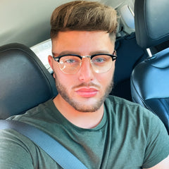Classic Anti Light Glasses Frame Square Half Metal Half Frame