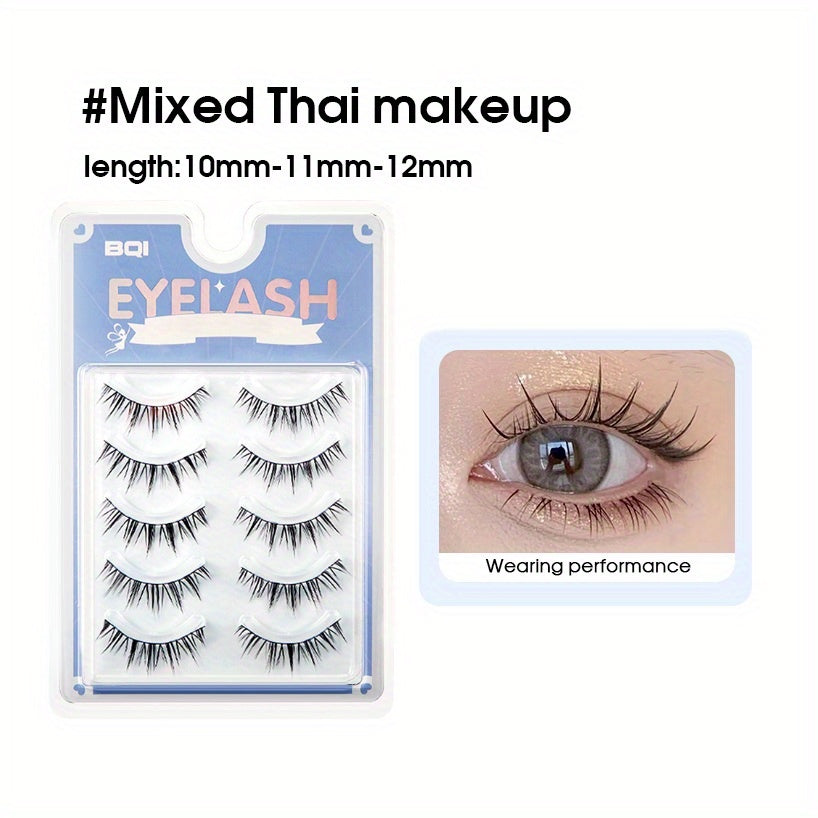 10pcs Natural False Eyelashes for Thai Makeup Style