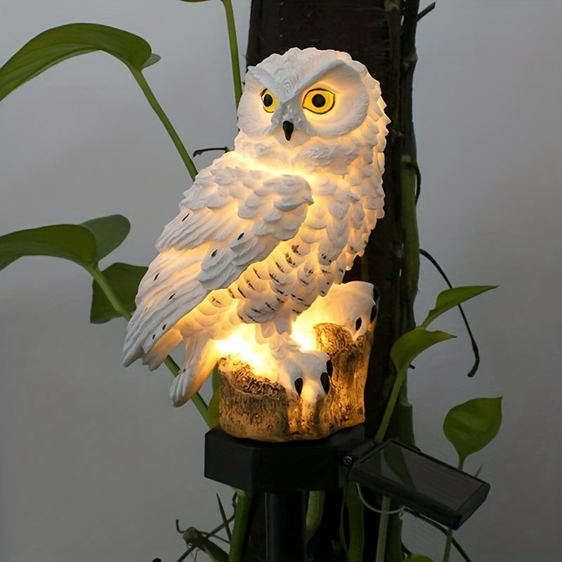 LED Solar Owl Garden Post Lamp Waterproof Automatic Switch Solar Lamp