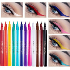 Matte Rainbow Colorful Liquid Eyeliner Pen Waterproof Sweatproof Long Lasting