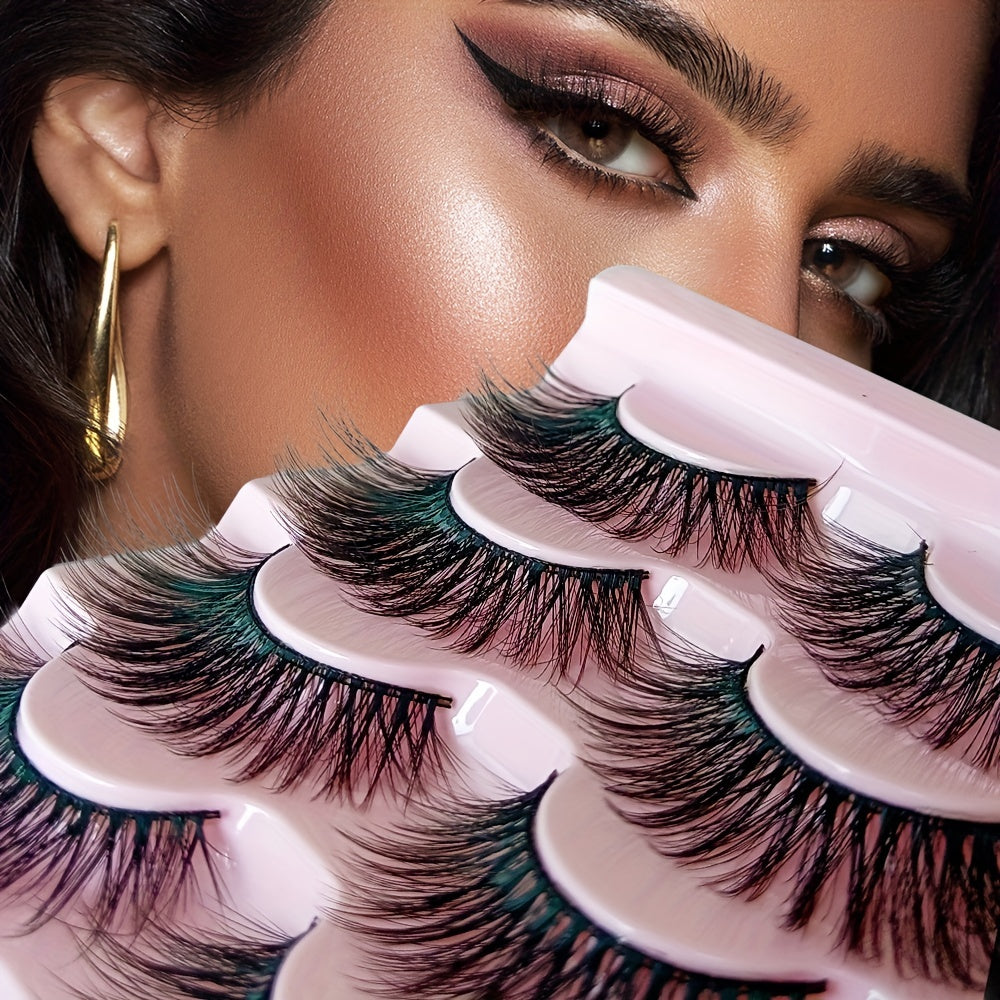 5 Pairs Fluffy Faux Mink Full Strip False Eyelashes