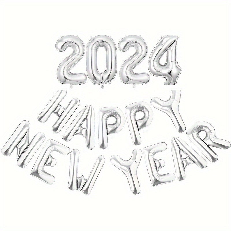 Happy Year Letter Aluminum Balloon 40cm Party Decoration
