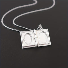 Men's Photo Box Pendant Necklace Casual Jewelry Plated