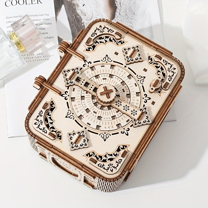 Wooden DIY Secret Treasure Box Music Box 3D Puzzle Model