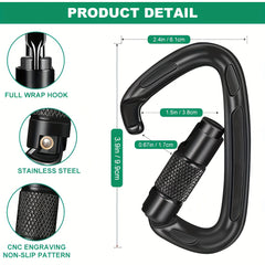 3pcs 25KN Auto Lock Buckle Heavy Duty Camping Hiking