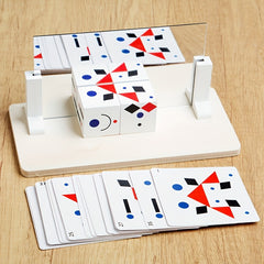 Wooden Mirrored Building Block Game with 20 Double Sided Cards