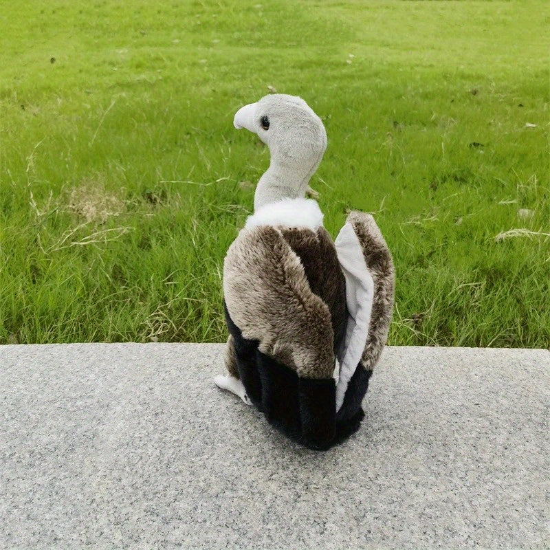 Realistic Vulture Plush Toy Durable Soft Grey Stuffed Animal