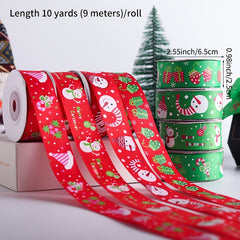 Christmas Ribbon Festive Decor Tape Hand Dye Bow Gift Decor Tape 2 0 98'' Set