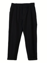  Women's Solid Long Sleeve Shirt & Pants Outfit Set