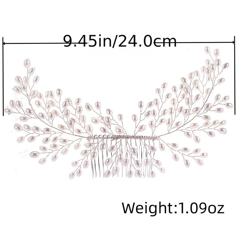 Silver Pearl Hair Comb Styling Accessory for Prom Party Bride