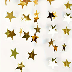 Golden Paper Stars for Party Decorations 4M Flag Background