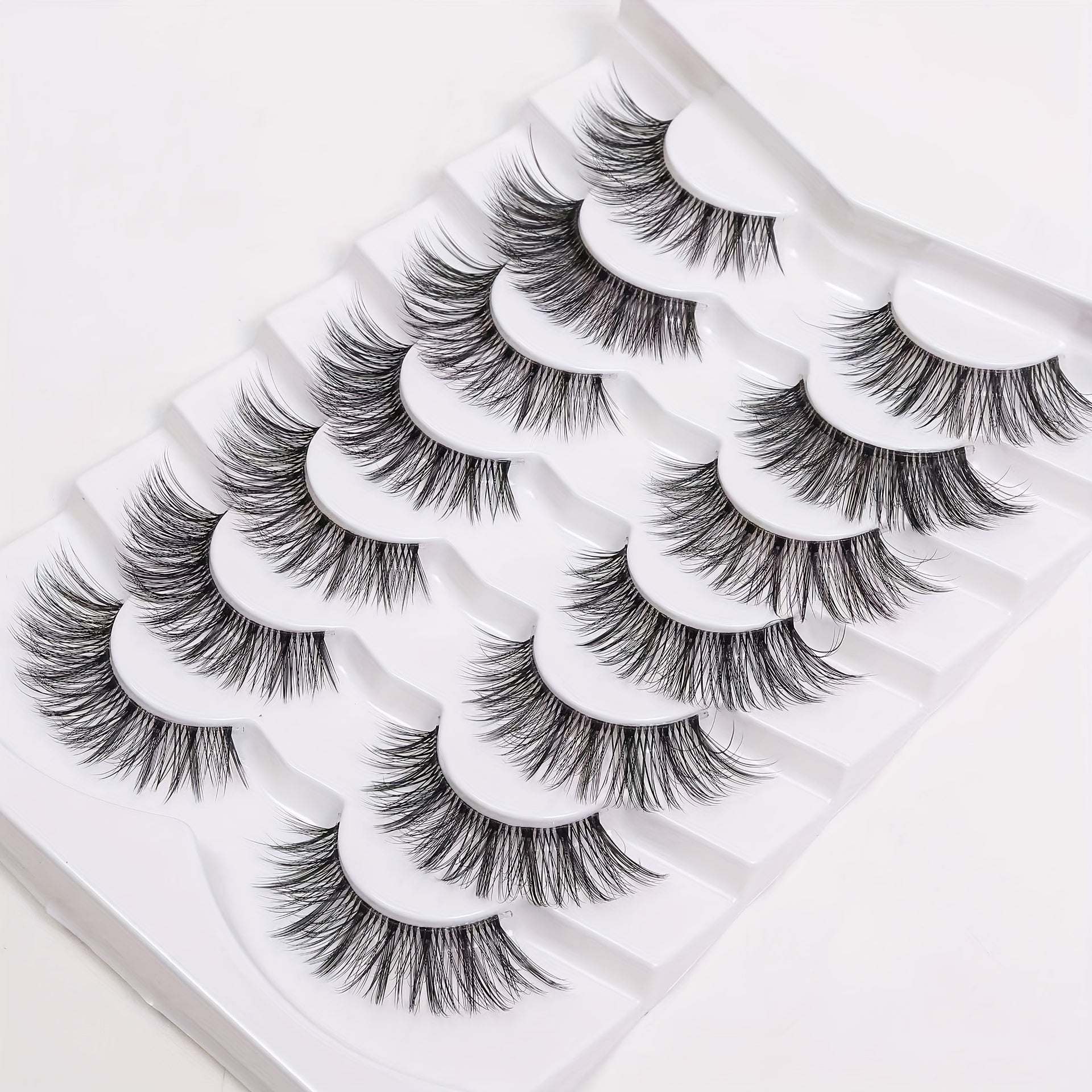 7 Pairs Thick 3D Curling False Eyelashes Fluffy Volume D Curl Lashes