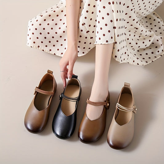 Women's Colorblock Flat Mary Janes Soft Sole Lightweight Shoes