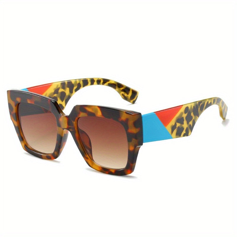 Y2K Oversized Square Sunglasses Retro Block Tortoiseshell UV400 Shades