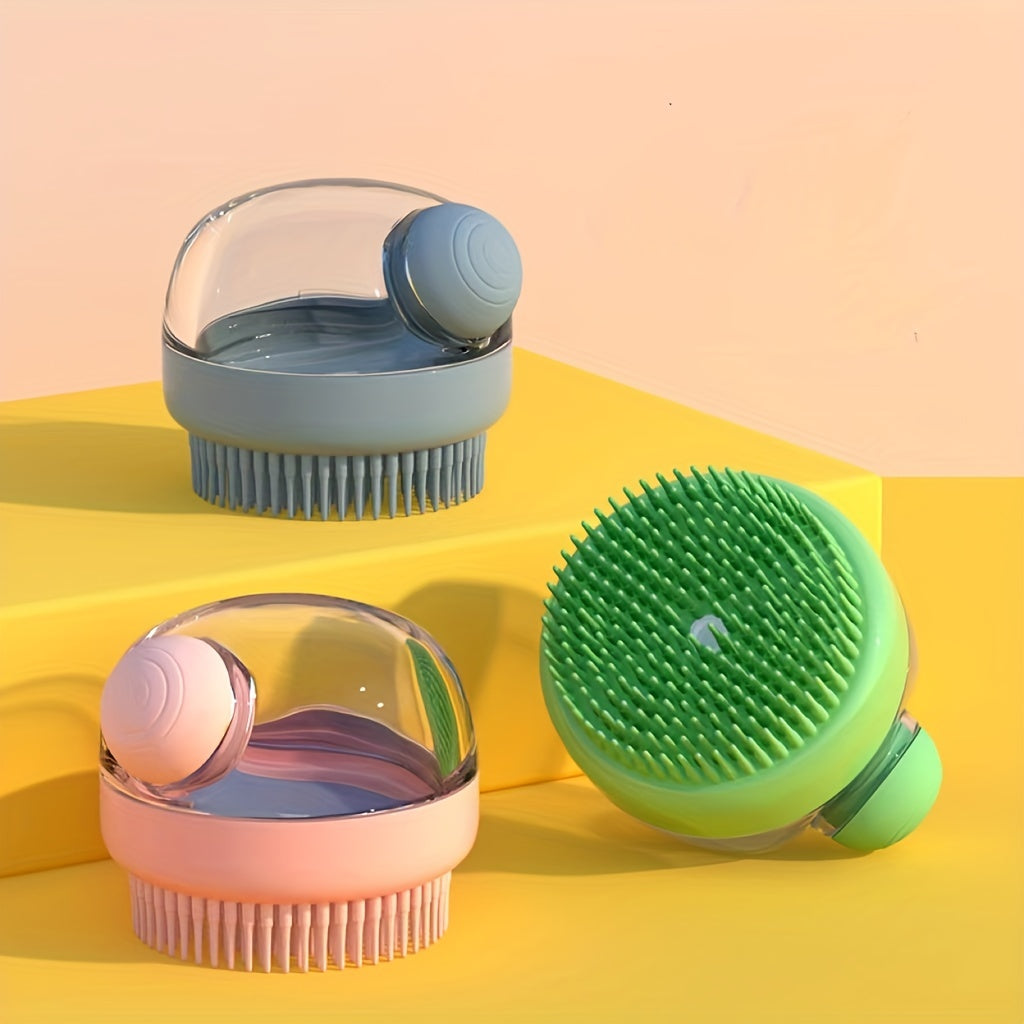 Pet Bath Brush with Soap Dispenser for Dogs and Cats