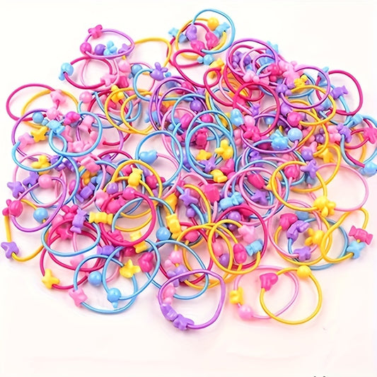 50pcs Baby Girl Hair Accessories Heart Star Bear Bunny Hair Ties & Scrunchies