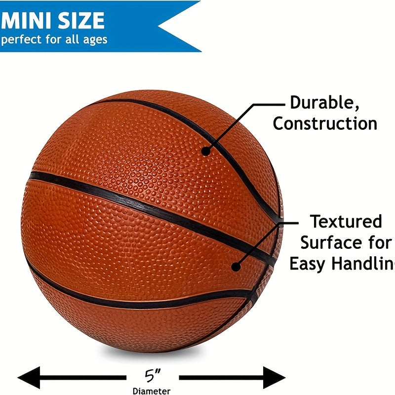 Mini Basketball 2 Pack for Kids Hoop Play, Realistic Bounce