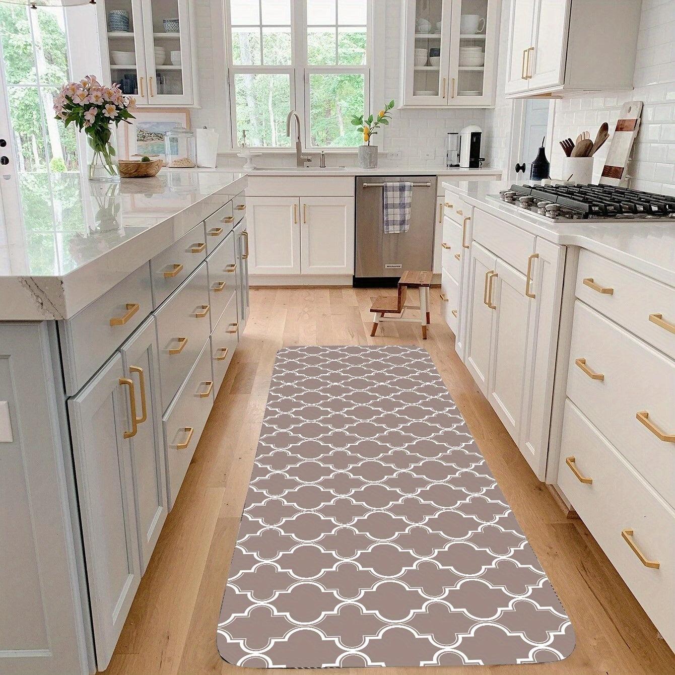 Geometric Print Kitchen Sponge Mat Anti Slip Floor Mat