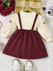 Girls' Bowknot Puff Sleeve Princess Dress for Special Occasions