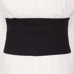 Vintage Style Wide Belt with Three Buttons