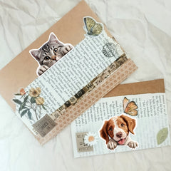 50pcs Peeking Cats Dogs Stickers for Water Bottle Laptop Notebook