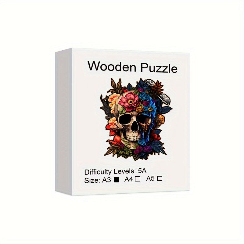 Artistic Skull Wooden Jigsaw Puzzle for Adults
