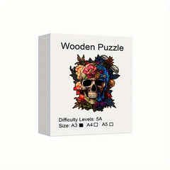 Artistic Skull Wooden Jigsaw Puzzle for Adults