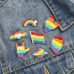 LGBT Rainbow Love Brooch for Men