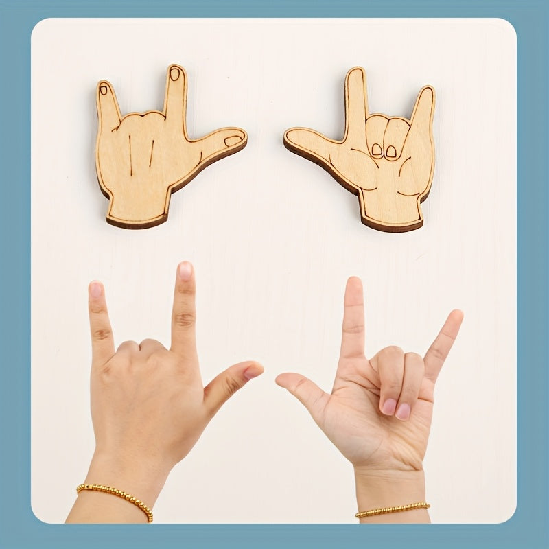 Wooden Gesture Matching Game Toy Hand Brain Coordination Logical Thinking