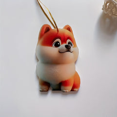 2D Acrylic Puppy Car Pendant Christmas Tree Decoration Backpack Pendant