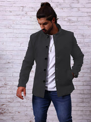 Men's Fleece Coat Lapel Casual Jacket Outdoor Activities