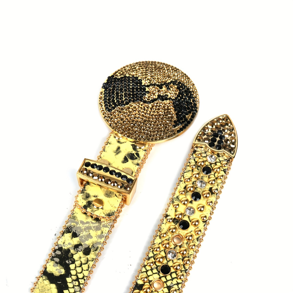 Bling Bling Rhinestone Buckle Belt for Men Women